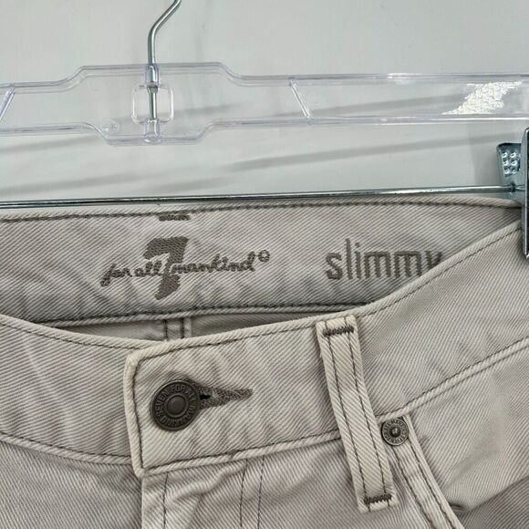 7 FOR ALL MANKIND Men's Light Stone Gray Slimmy Slim Fit Denim Jeans Size 28 - Picture 7 of 8